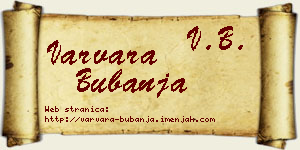 Varvara Bubanja vizit kartica
